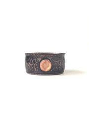 Captain’s Choice Copper Traveler Lather Bowl in Obsidian finish with hammered texture 