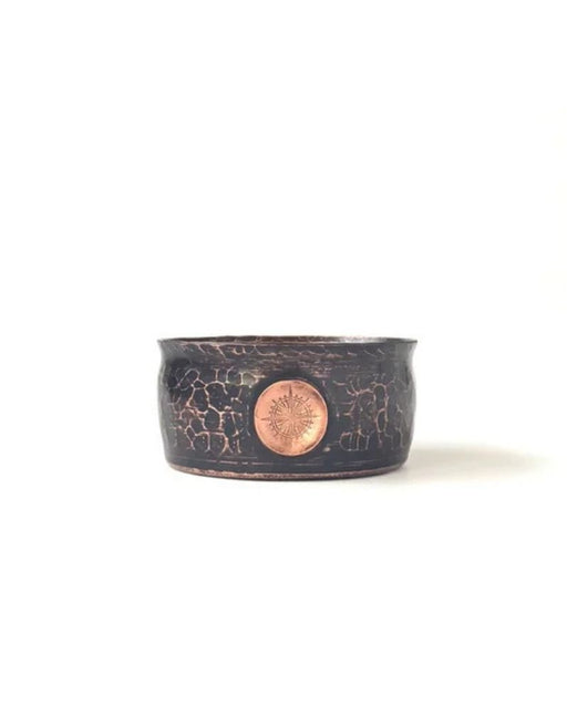 Captain’s Choice Copper Traveler Lather Bowl in Obsidian finish with hammered texture 