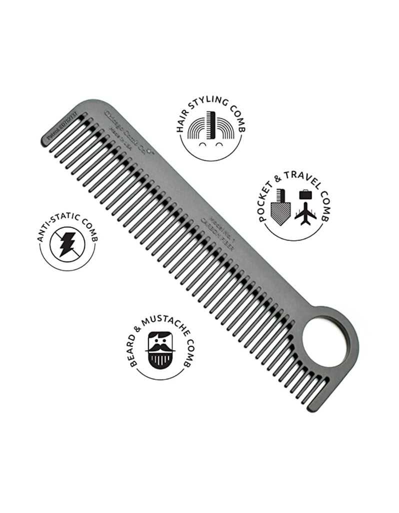 Chicago Comb Co. -  Model 1: The Perfect Everyday Comb, Carbon Fiber 5.5"