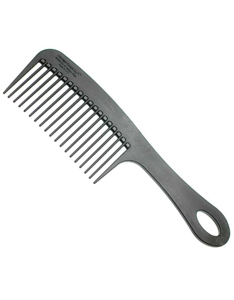 Chicago Comb Co. - Model 8: Detangling, Styling and Shower Comb, Carbon Fiber 8.5"