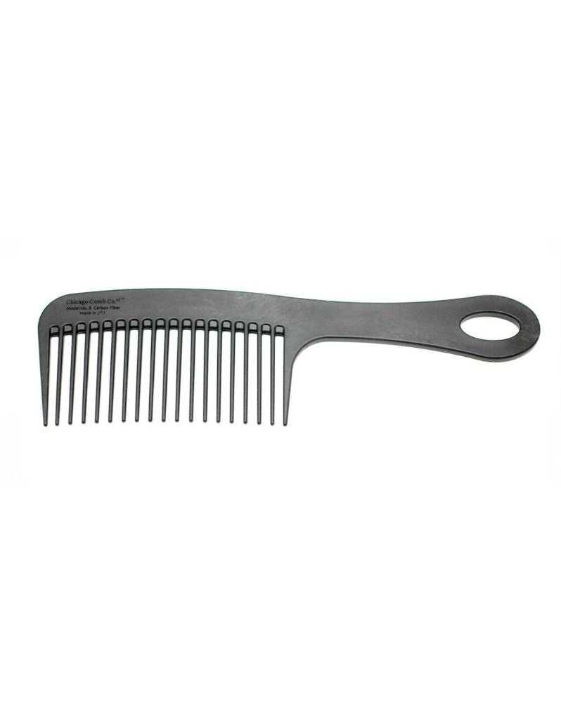 Chicago Comb Co. - Model 8: Detangling, Styling and Shower Comb, Carbon Fiber 8.5"