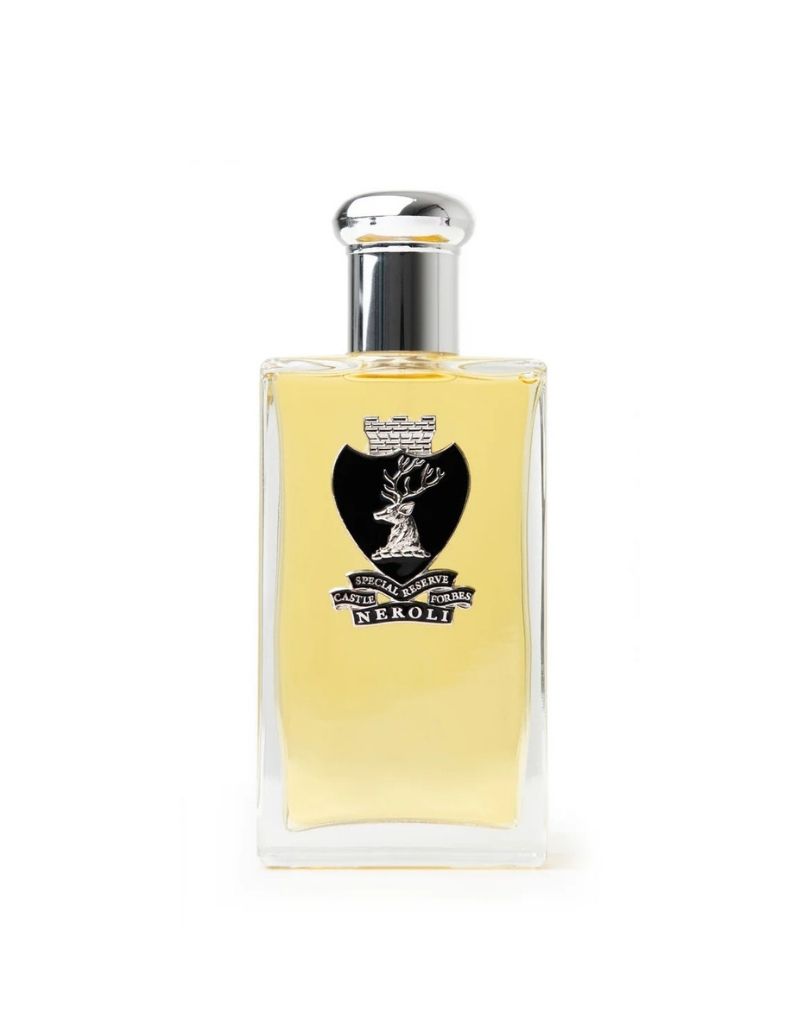 Castle Forbes Special Reserve Neroli Eau de Parfum 100ml clear glass bottle with silver cap and black crest on white background