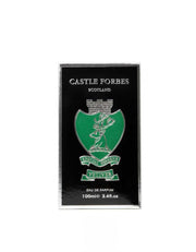 Castle Forbes Scotland eau de parfum packaging with green and black design.