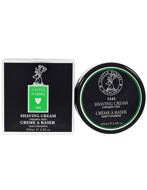 Castle Forbes 1445 Shaving Cream 200ml jar with lavender oil for sensitive skin and smooth, rich lather