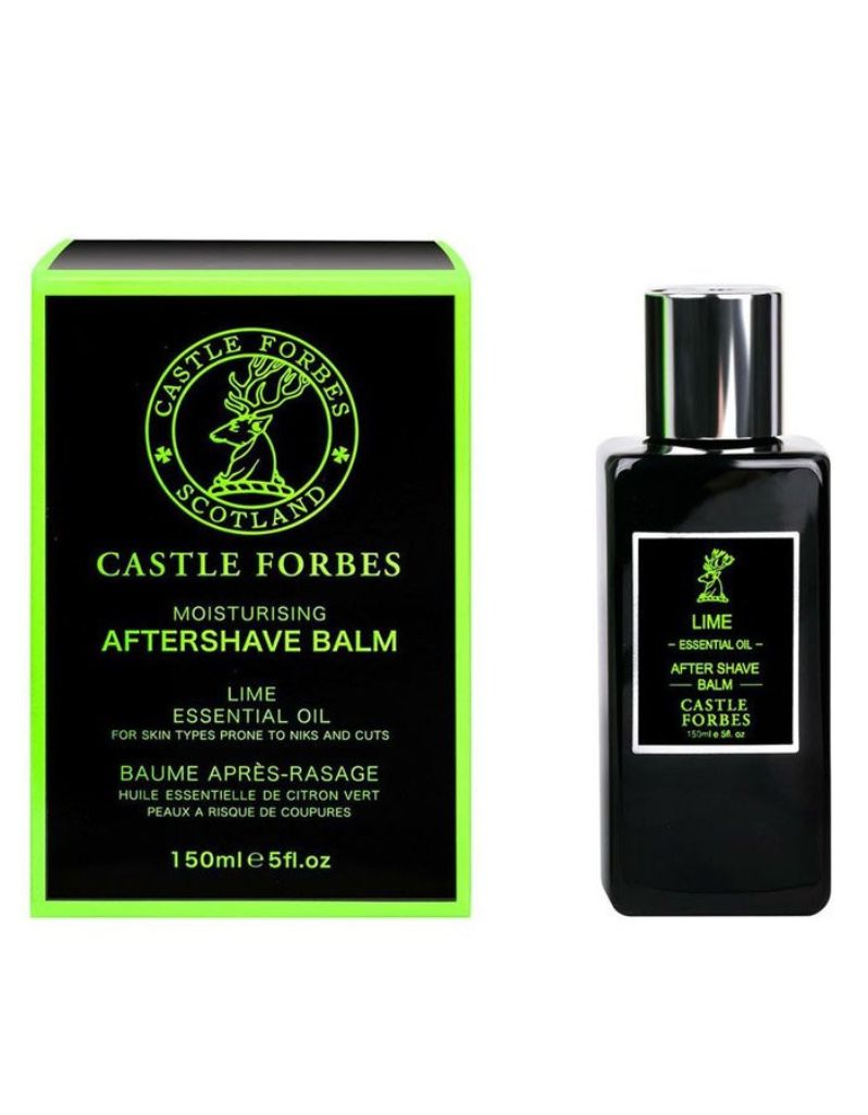 Castle Forbes Lime Aftershave Balm for sensitive skin in 150ml bottle with natural essential oils and no alcohol