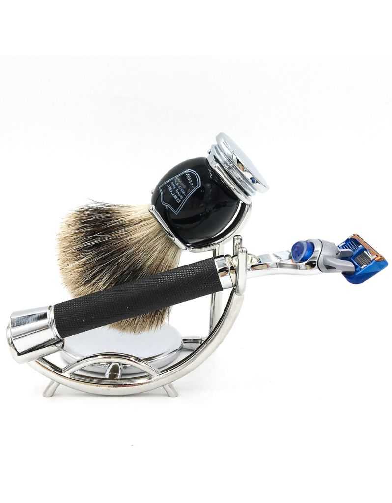 Parker - Chrome Razor and Brush Stand for both Straight and Long Handle Safety Razors