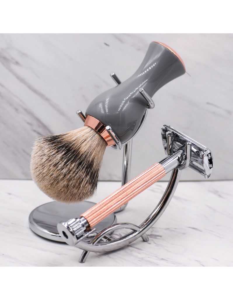 Parker - Chrome Razor and Brush Stand for both Straight and Long Handle Safety Razors