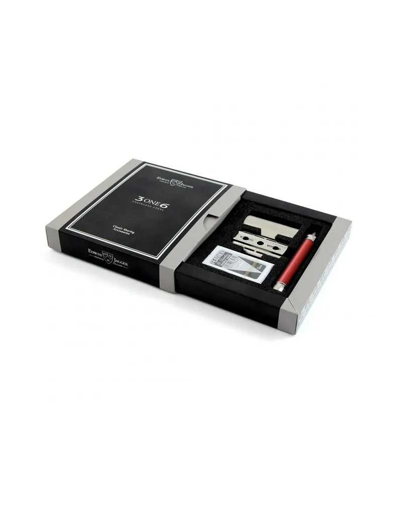 Edwin Jagger - 3ONE6 Double Edge Safety Razor, Stainless Steel Red