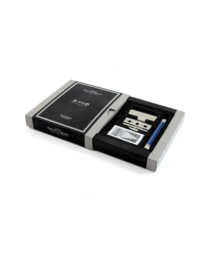 Edwin Jagger - 3ONE6 Double Edge Safety Razor, Stainless Steel Blue