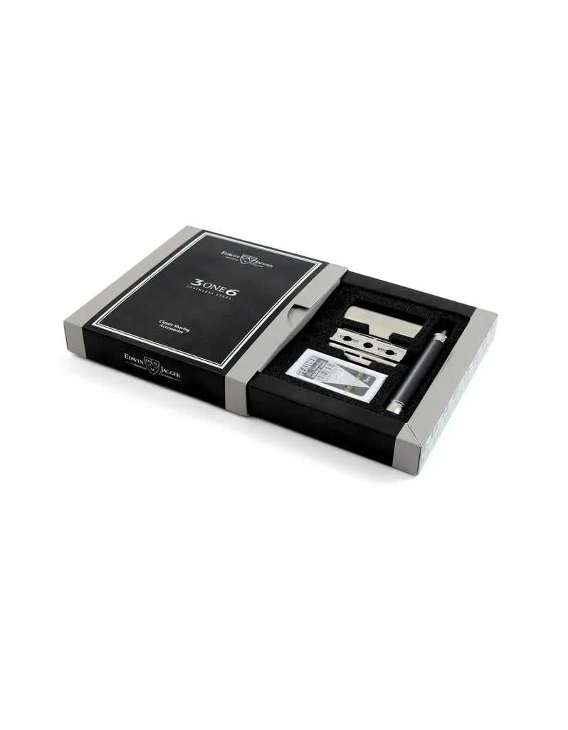 Edwin Jagger - 3ONE6 Double Edge Safety Razor, Stainless Steel Grey-Blue