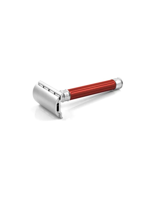 Edwin Jagger - DESSGA1BL 3ONE6 Stainless Steel Double Edge Safety Razor, Anodised Red