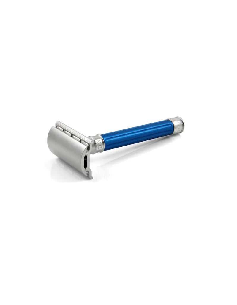 Edwin Jagger - 3ONE6 Double Edge Safety Razor, Stainless Steel Anodized Blue