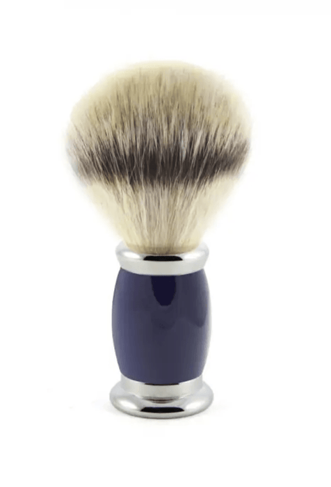 Edwin Jagger - B3SBSYNST Bulbous Blue Synthetic Silver Tip Shaving Brush, Medium - New England Shaving Company
