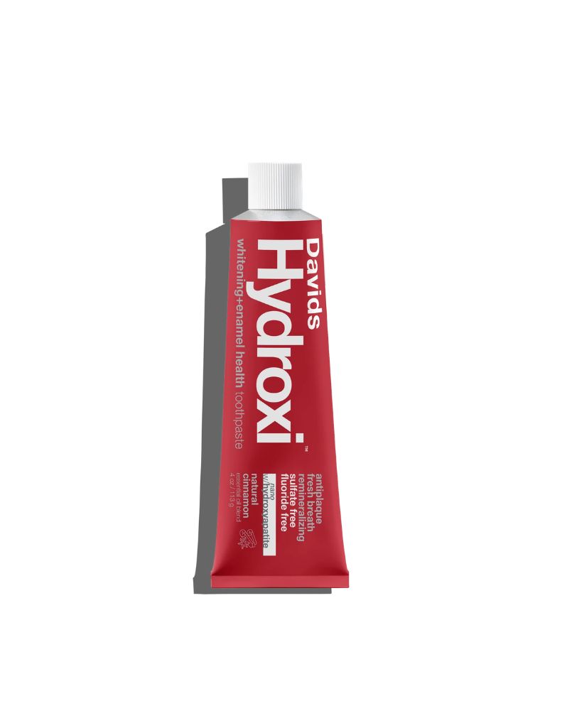 Davids Hydroxi cinnamon whitening and enamel health toothpaste, 4 oz red tube with white cap