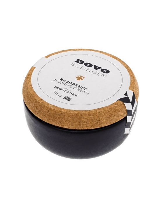 Dovo - Deep Leather Shaving Cream Soap in Real Stoneware Container