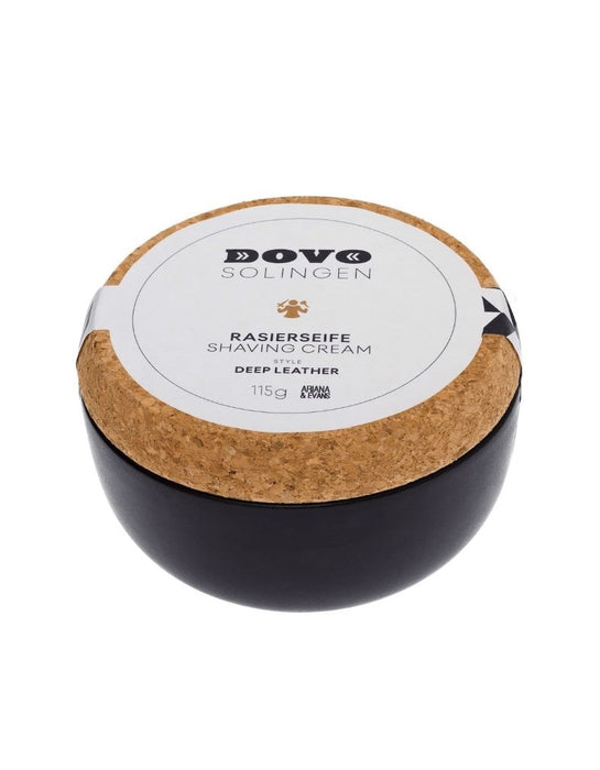 Dovo - Deep Leather Shaving Cream Soap in Real Stoneware Container