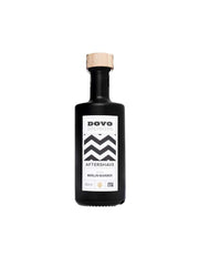A black bottle with a wooden cap labeled 'Dovo Aftershave Berlin Barber', set against a white background.