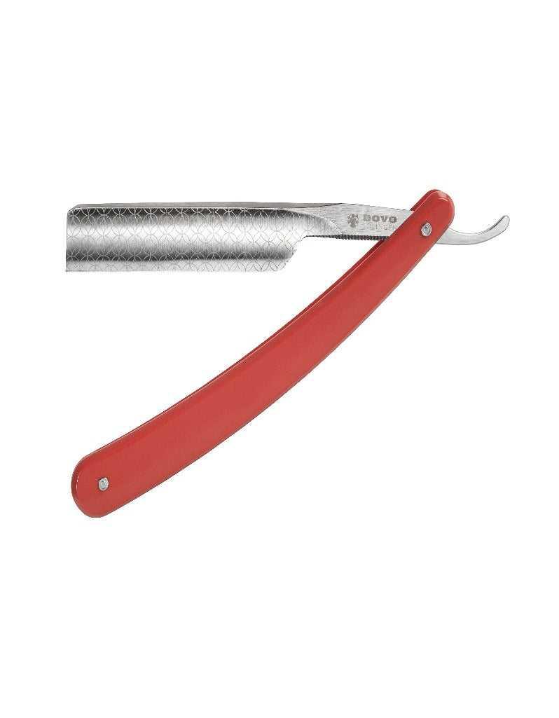 Dovo Runde Sache Straight Razor with Red Handle, Square Point, 5/8" Blade for Precision Shaving, Perfect for Beginners and Stylish Design