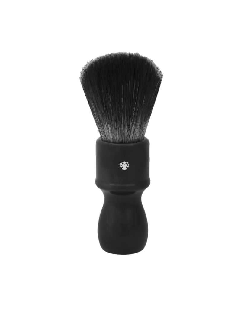 Dovo Black Synthetic Shaving Brush with Glossy Acrylic Handle for Smooth Lathering