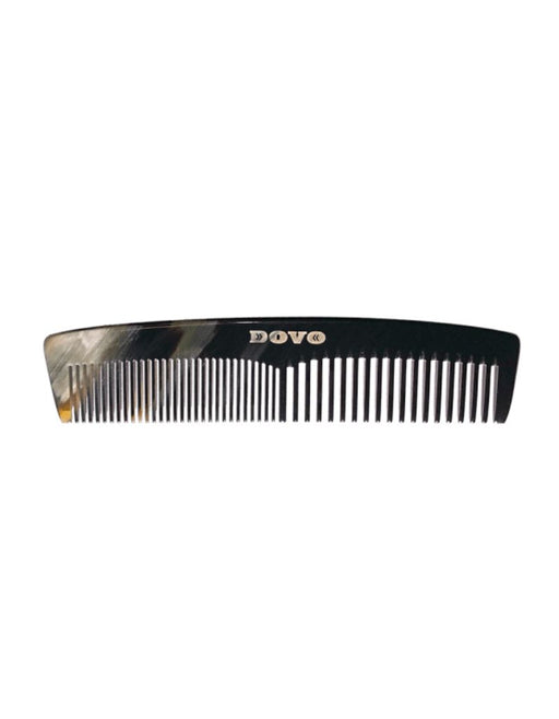 Dovo pocket comb made from natural horn, handcrafted in Germany, with fine and coarse teeth and a unique organic color pattern