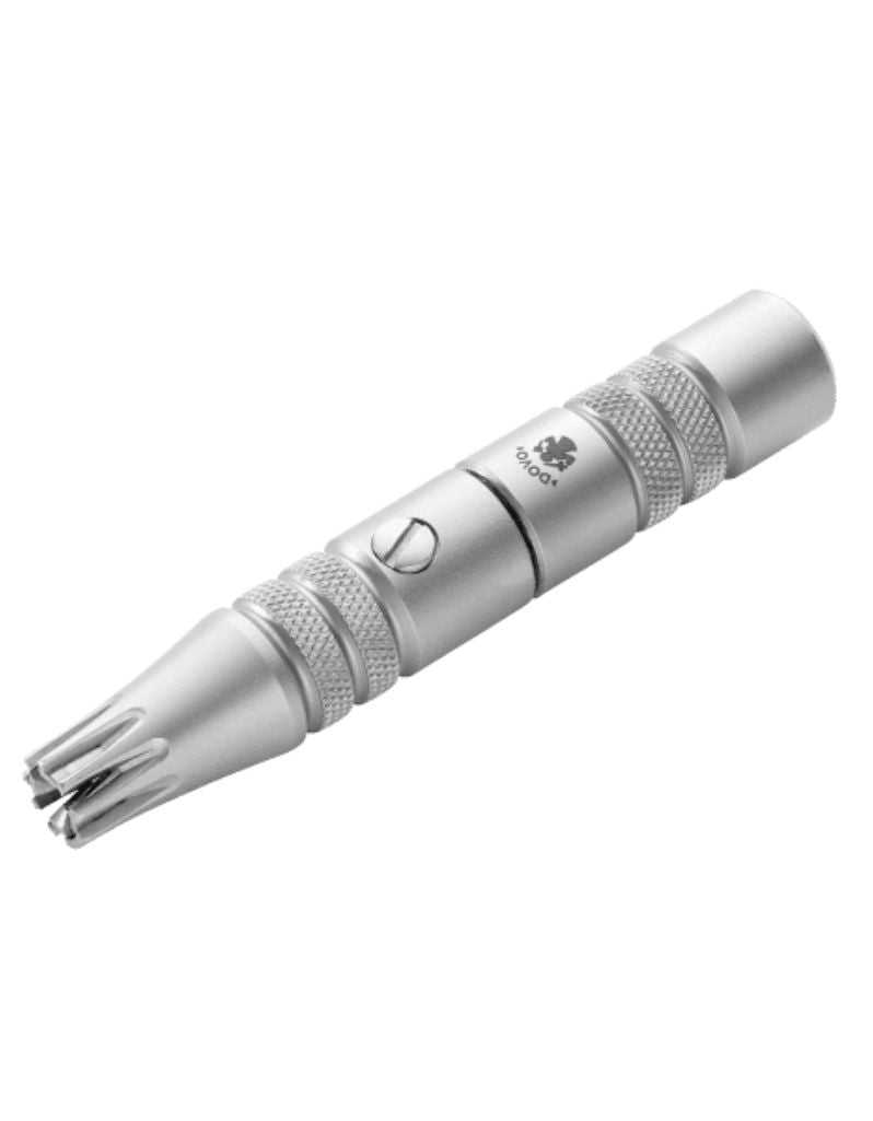 DOVO Klipette stainless steel manual nose hair trimmer with contoured handle for gentle, pull-free trimming
