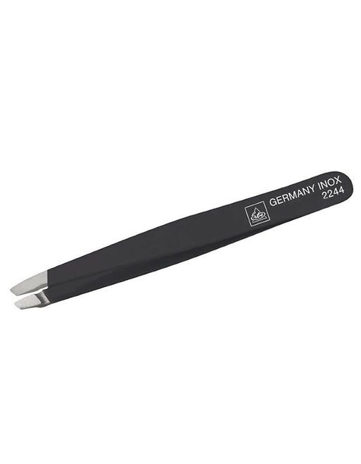 Erbe Solingen Black Stainless Steel Slanted Tip Tweezers - New England Shaving Company