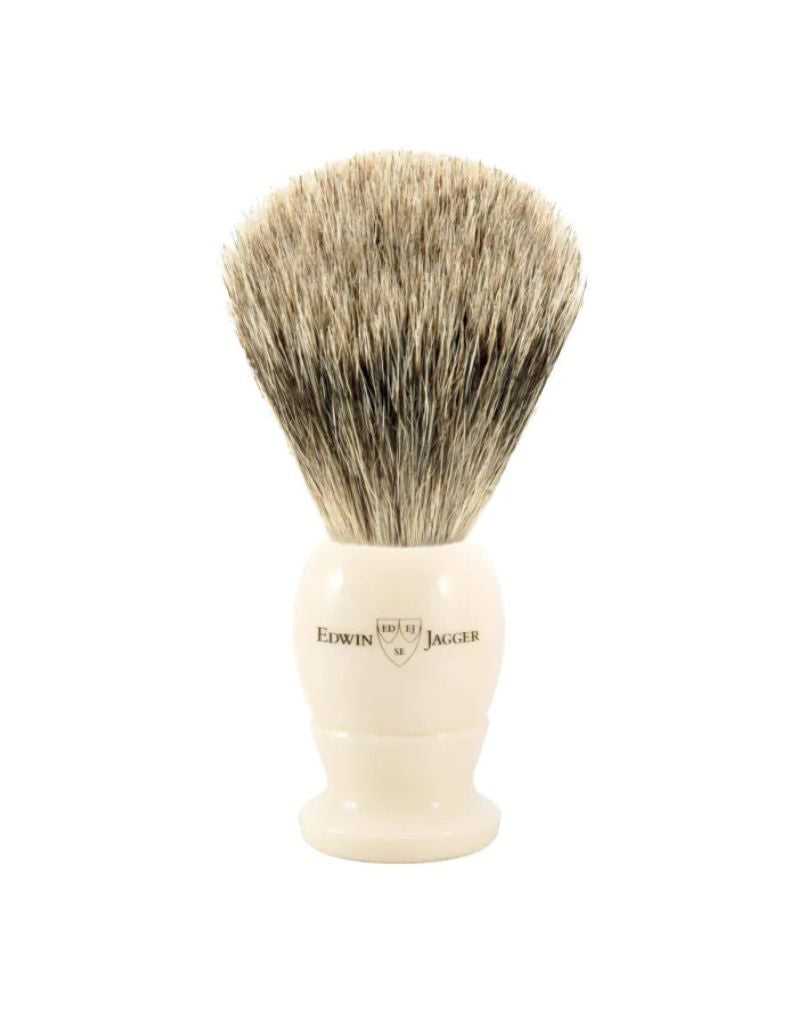 Edwin Jagger - 9EJ877 English Shaving Brush, Imitation Ivory with Best Badger, Small