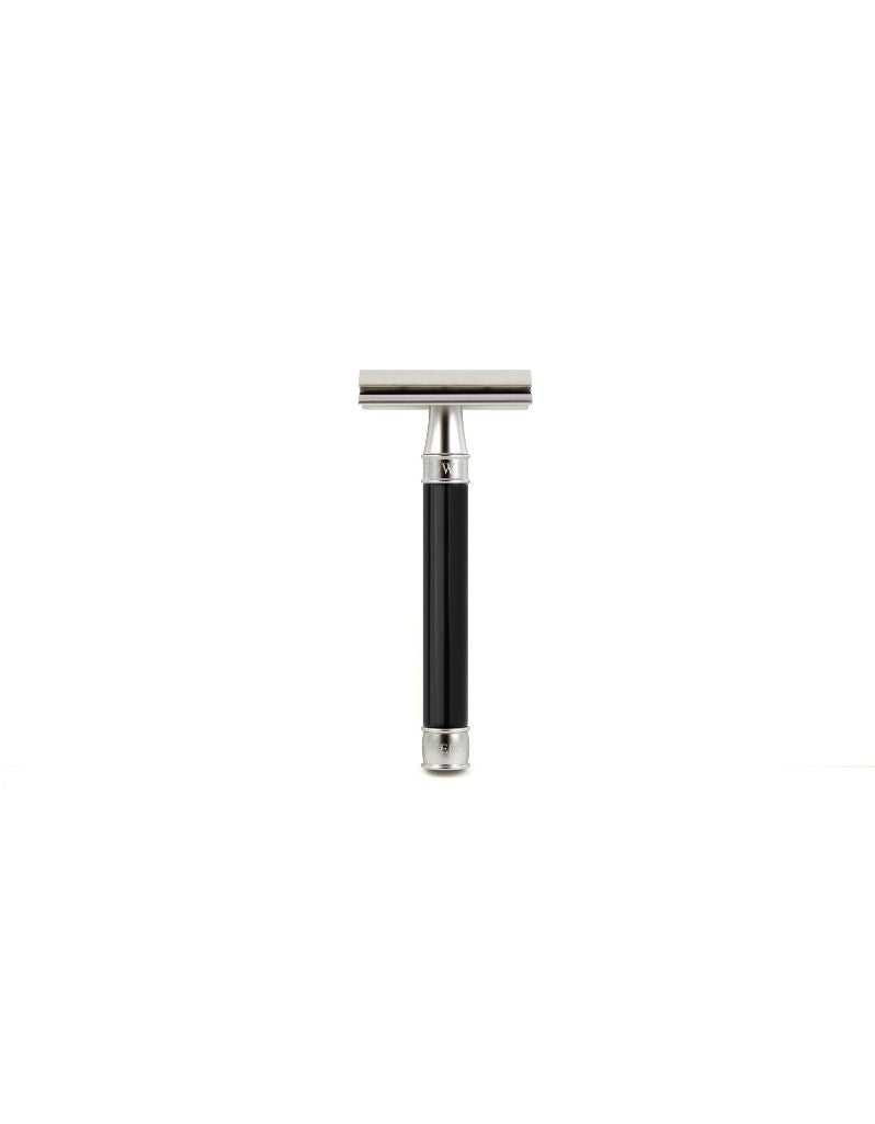 Edwin Jagger 3ONE6 Stainless Steel DE Safety Razor with Imitation Ebony Handle