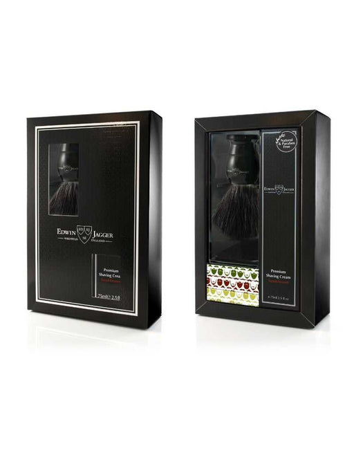 Edwin Jagger Imitation Ebony Synthetic Brush Gift Set Sandalwood