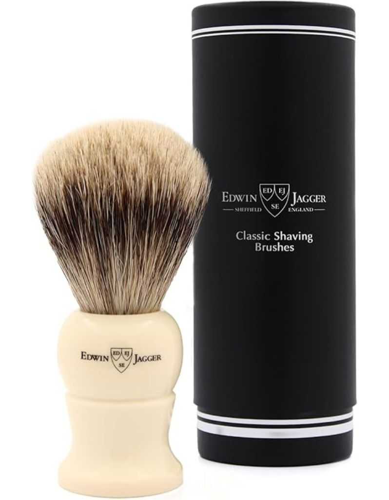 Edwin Jagger - 1EJ287 English Shaving Brush, Imitation Ivory with Super Badger, Medium