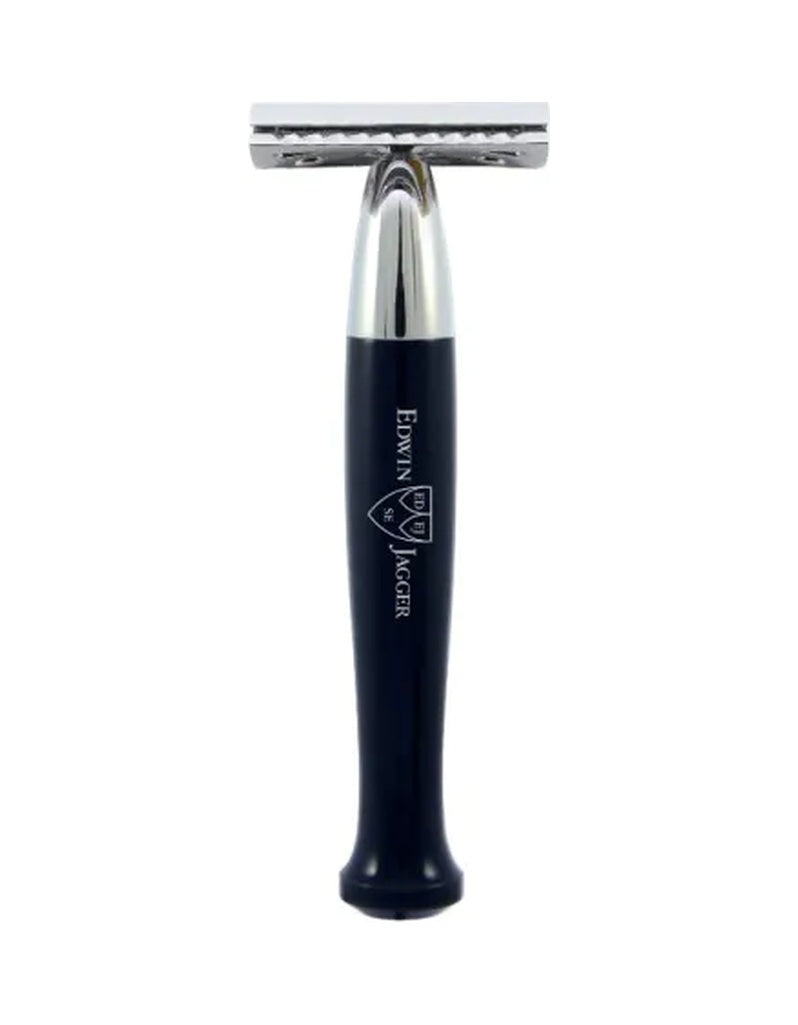 Edwin Jagger Diffusion double edge safety razor with imitation ebony handle, chrome trim and closed comb head
