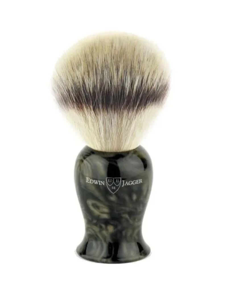 Edwin Jagger Plaza Synthetic Silver Tip shaving brush, Imitation Black Marble handle