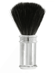Edwin Jagger black synthetic shaving brush with lined chrome handle