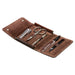 Erbe Solingen 5-Piece Manicure Set, Smooth Leather, Brown Snap Case - New England Shaving Company