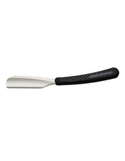 Feather Artist Club SR Straight Razor with silicone black resin handle and rounded stainless steel concave head.