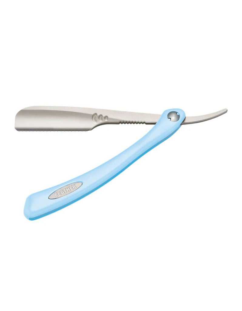 Feather SR Blue and silver straight razor 