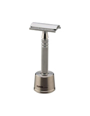 Precision crafted stainless steel razor Feather AS-D2 with stand