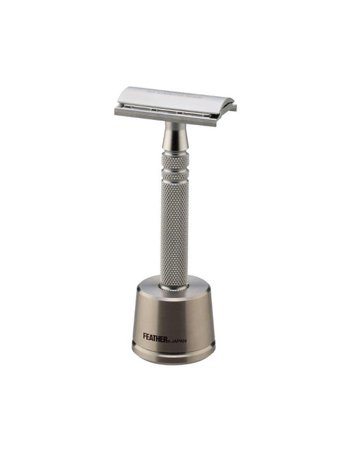 Precision crafted stainless steel razor Feather AS-D2 with stand