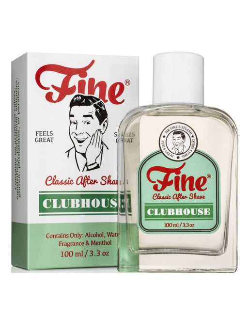 Fine Clubhouse classic after-shave bottle and packaging on a white background
