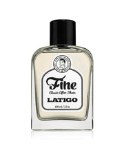 Fine Latigo Classic After Shave in a 100ml square glass bottle with black cap and white Mr. Fine label
