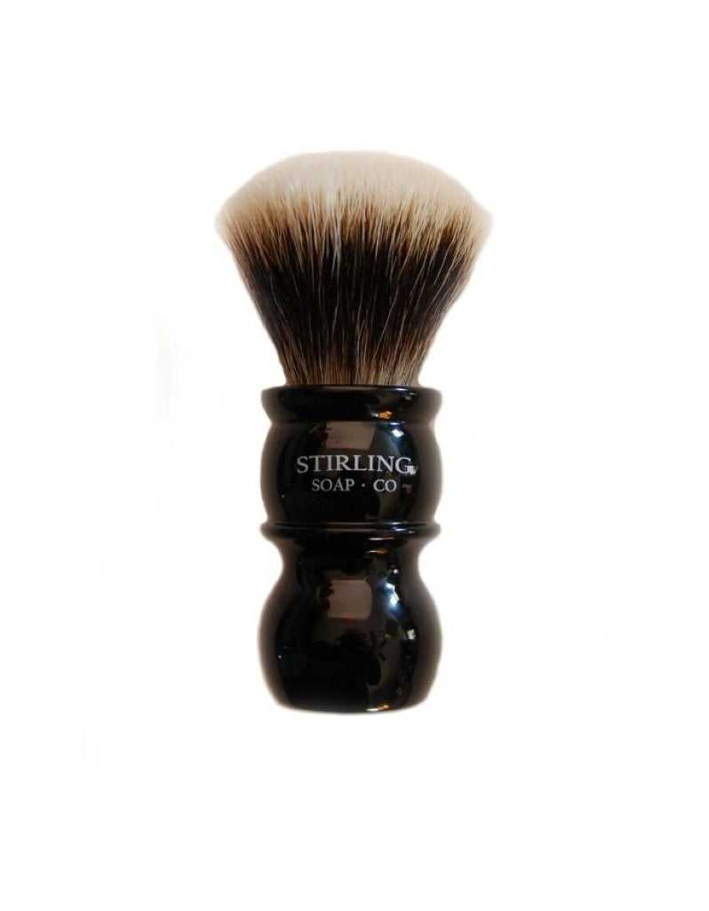 Stirling Soap Co. Finest Badger Shave Brush with 24mm fan knot and black barber-style handle