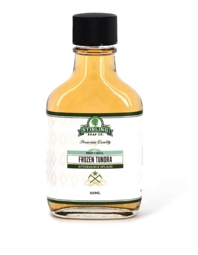 Bold winter aftershave with menthol and nine essential oils in bottle