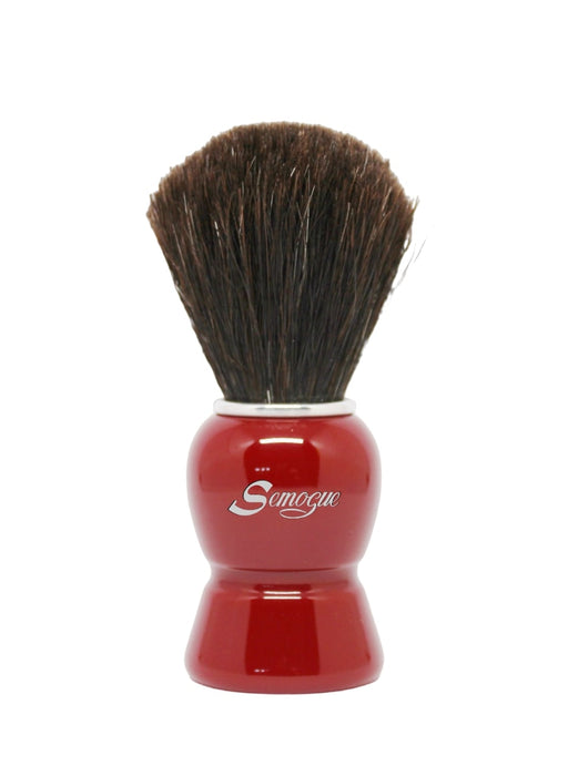 Semogue - Galahad C3 Premium Black Horse Bristle Shaving Brush, Imperial Red Handle, 22mm