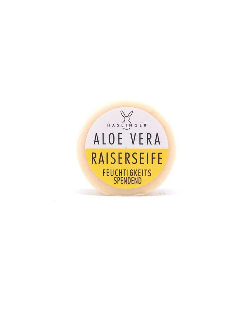 Haslinger Aloe Vera Shaving Soap with creamy lather and gentle formula for smooth, moisturizing shaves