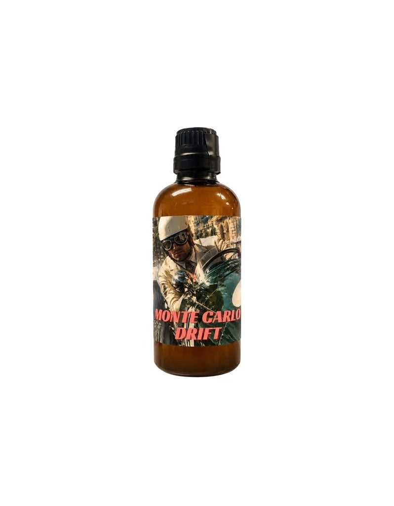 Hendrix Classics & Co. Monte Carlo Drift Aftershave Splash in an amber 100 ml bottle with a racing label