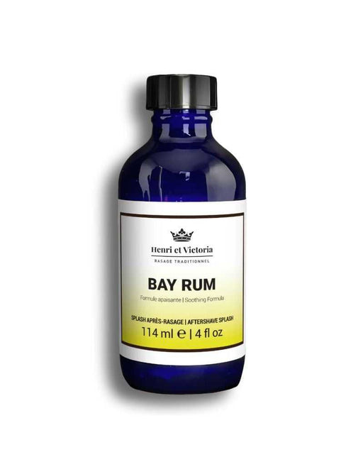 Bottle of Bay Rum by Henri et Victoria on a white background