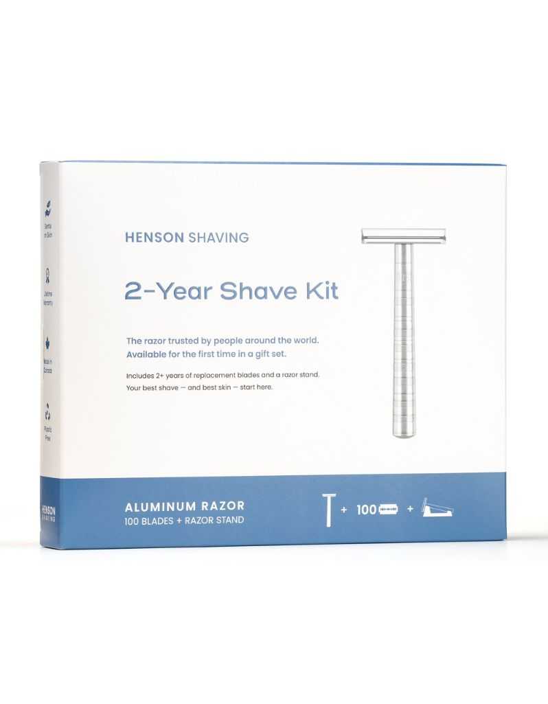 Henson Shaving 2-Year Shave Kit packaging on a white background