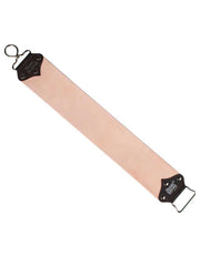 Herold 180J extra wide leather razor strop with padded handle and nickel plated swivel, made in Germany