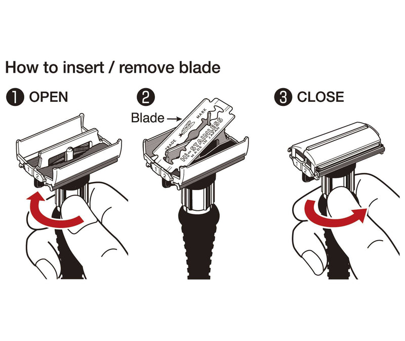 How To Put Razor Blade In Razor Feather Adjustable Double Edge Safety Razor | Butterfly Opening Head ...