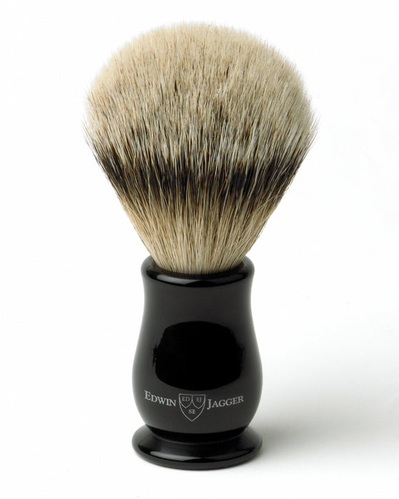 Edwin Jagger - IECSBST Chatsworth Imitation Ebony Silver Tip Badger Shaving Brush, Medium